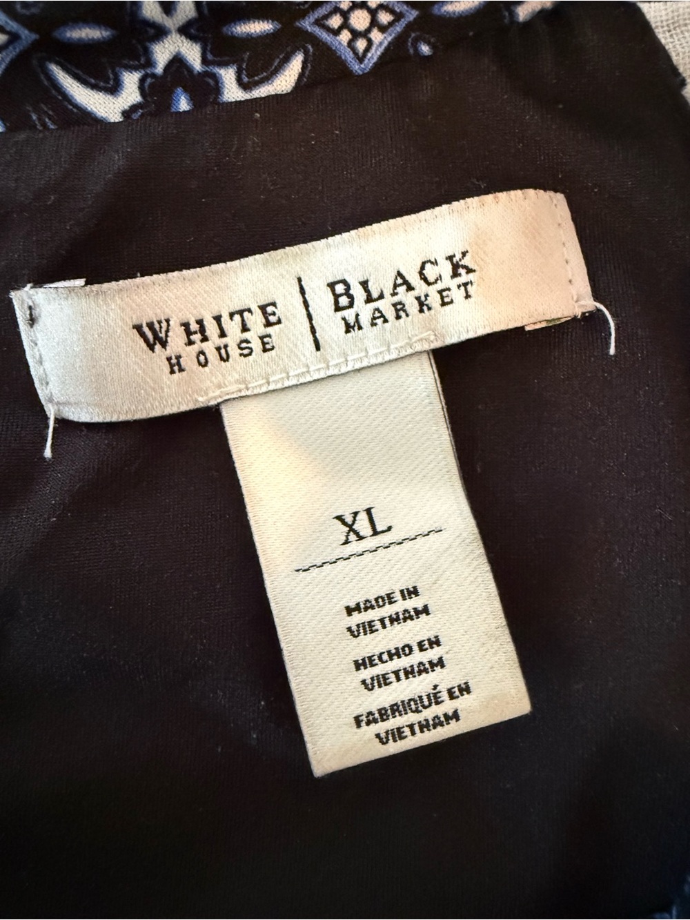 White House Black Market Halter Neck Black and Blue Tank Blouse, size xl - Picture 8 of 10